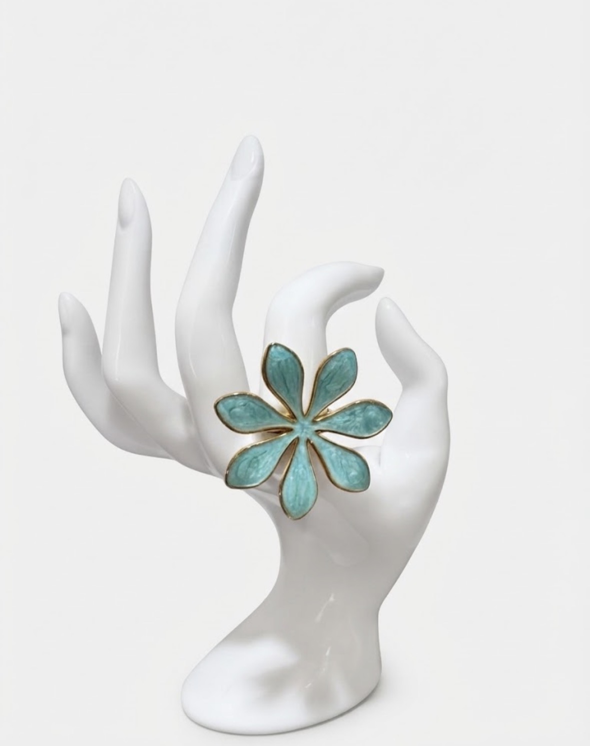 Anillo flor azul 
